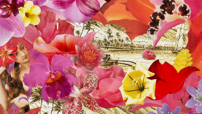 Collage of flowers and sepia images